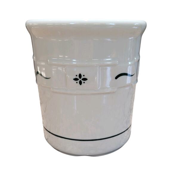 Longaberger Pottery Crock Heritage Blue Woven Traditions Utensil Holder Jar - Picture 1 of 12